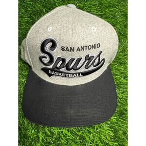 Mitchell & Ness San Antonio Spurs NBA Script Snapback Hat Cap Grey  HWC OSFA